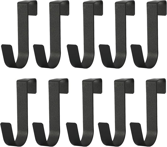 eywlwaar Over The Cabinet Door Single Hooks 10 Pack (10P-Black)