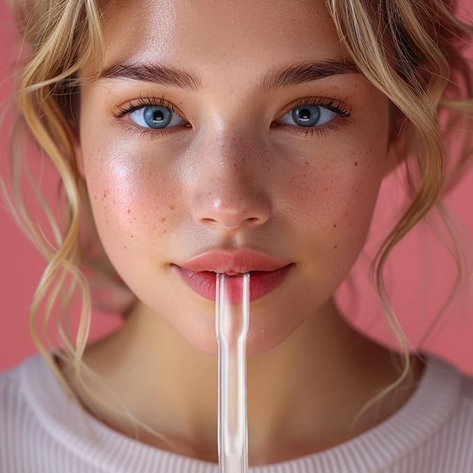 NiHome 12PCSクリアしわ防止プラスチック再利用可能ドリンクストロー、Stanley 30oz 40ozタンブラー用、12インチフラットチップしわなしストロー、冷たい飲み物用しわなしストロー、ブラシ2本付き (12本曲げ型)