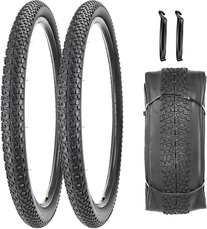 SIMEIQI 2 Pack 20"x2.125"/ 26"x2.1"/ 29"x2.125" Inch Bike Tire with 2 Levers for Mountain Foldable Replacement Beach Bicycle Tires