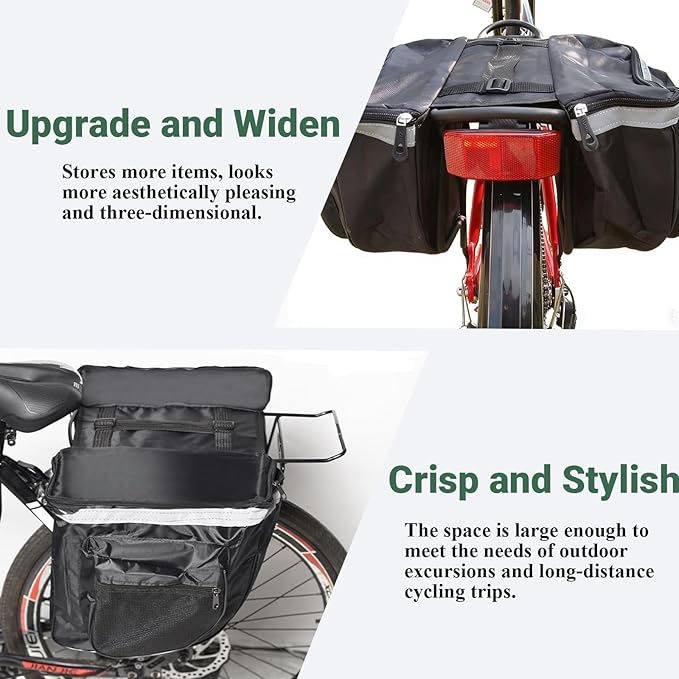 Bicycle Panniers, Bike Bag, Bicycle Rack Bag Bike Rear Carrier, 25L Waterproof Mountain Road Bike Rack Rear Seat Tail Carrier Trunk Doubility Pannier Bag