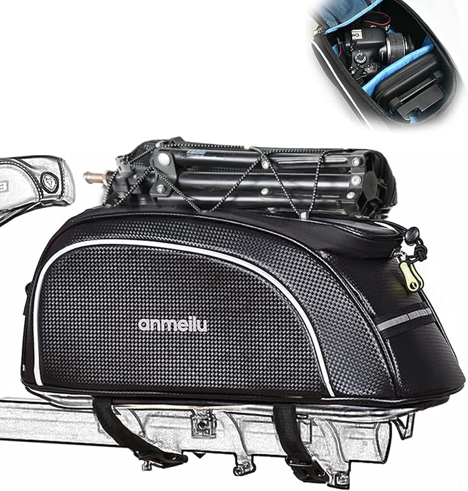 Bike Rack Bag Bicycle Bag Bike Trunk Bags Rear Rack Pack Carrier Pannier Storage Cargo Saddle Back Seat Luggage Pouch Mountain Road Fat Tire Commuter Electric Biking Travel Cycling Waterproof