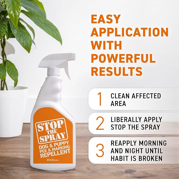 EBPP Stop the Spray - Dog & Puppy Pee Marking Repellent - Pet Training Spray - Puppy Potty Training Spray for Dogs - Dog Pee Stopper - Pee Deterrent for Dogs - No Marking Spray for Dogs Indoor 32oz