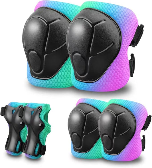 Kids Protective Gear Set Knee Pads for Kids 3-14 Years Toddler Knee and Elbow Pads with Wrist Guards 3 in 1 for Skating Cycling Bike,Biking, Roller Skates, Scooters