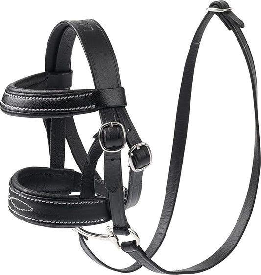 LeMieux Toy Pony Double Bridle - Functioning Leather Bridle - Black - Ages 8+