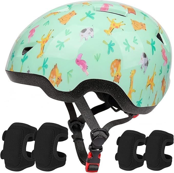 Toddler Helmet with Knee Pads and Elbow Pads Set for Kids Age 1-3, Adjustable Infant Baby Bike Helmet for Girls Boys for Balance Bike, Scooter, Bicycle