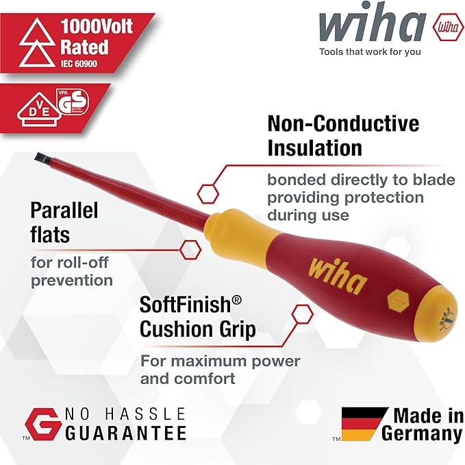 Wiha 33580 2 Piece Insulated SoftFinish Slotted and Phillips Screwdriver Set