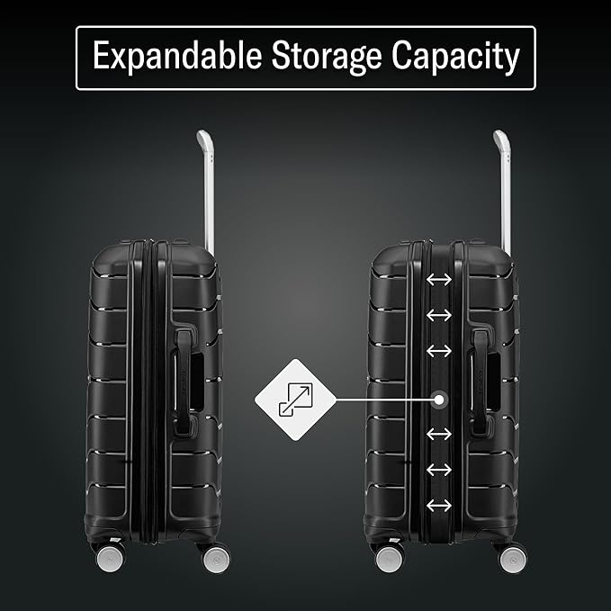 Samsonite Freeform Large Checked Luggage with Dual 360° Spinner Wheels - TSA Lock, Airline-Approved - Lightweight Durable Polypropylene Expandable Hardshell - Merlot