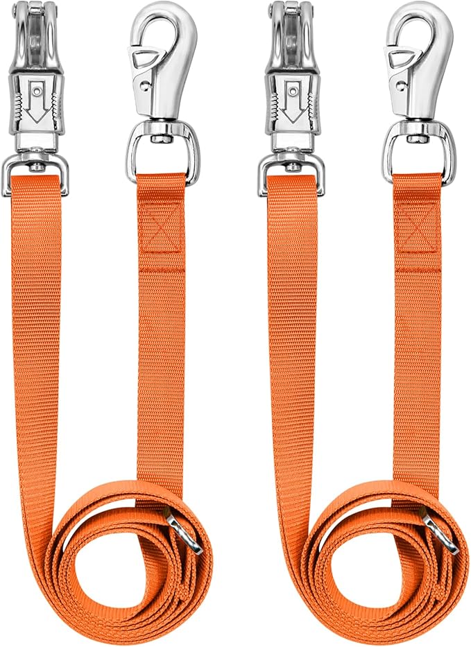 Cross Ties for Horse,Heavy Duty Nylon Trailer Tie with Strong Panic Snap and Bull Snap,Adjustable Length from 45.2" to 78.7",Professional Horse Supplies