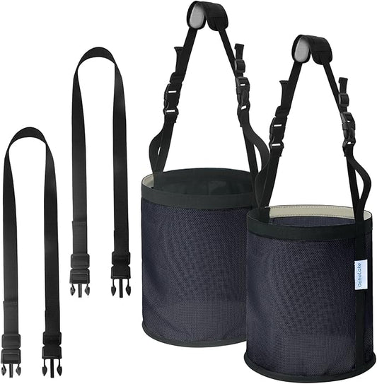 Horse Feed Bag 2 PCs, Breathable Mesh Feed Bags for Horses, Muzzle Feedbag for Feeding Grain, Anti-Spill Design Feeder, Soft Neck Pad Nose Pad, Universal Fit (Darkblue)