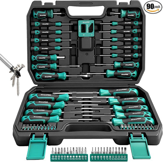 Screwdriver Set Precision 90pcs, S2 Alloy Steel Small Screwdriver Set, Torx Screwdriver Sets with Sturdy Tool Box, Includes Slotted Phillips Torx Tool Kit