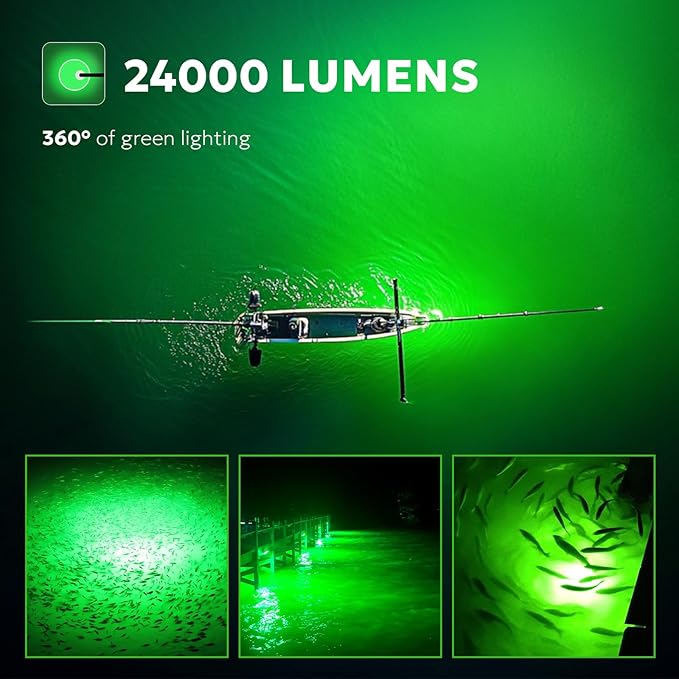 SF DC 12V LED水中集魚灯 45W 70W 100W 集魚灯 5600 7000 13000lm グリーン集魚灯 ドックおよびボート用 水中IP68防水 シガーライターまたはバッテリークリップ付き