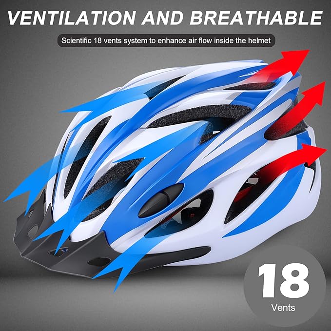 Zacro Adult Bike Helmet, Lightweight Bicycle Helmet with Removable Pads and Visor, CPSC Certified Safety Helmet for Men Women, Mountain Road Cycling Helmet for Adult