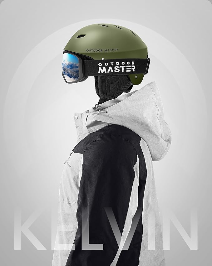 OutdoorMaster Kelvin Ski Helmet - Snowboard Helmet for Men, Women & Youth