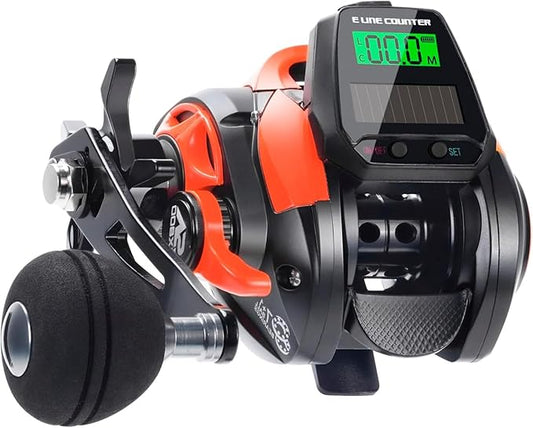 Digital Baitcasting Fishing Reel with LCD Display,8 oz Ultralight Electric Baitcaster Reel, 22-35 Lb Max Drag,6.3:1/7.2:1 Gear Ratio,Left/Right Handed,Compact Design for Freshwater & Saltwater