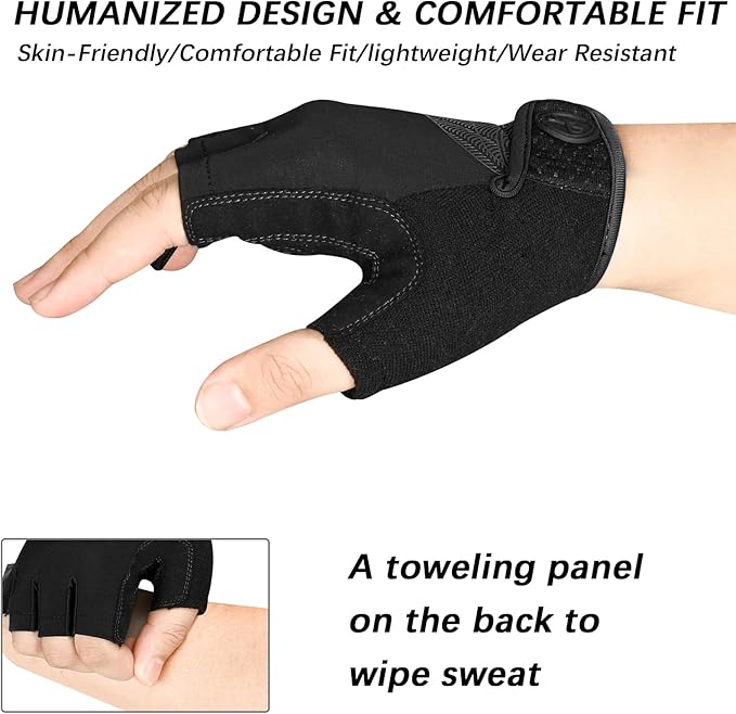 MOREOK Cycling Gloves Bike Gloves for Men/Women-[5MM Gel Pad] Half Finger Bicycle Biking Gloves for Cycling/Weight Lifting/Gym/Motorcycle/Rowing/Outdoor Sports