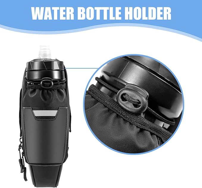 Bike Seat Bag, Bicycle Saddle Bag Under Seat Cycling Seat Pack with Water Bottle Holder for Mountain Road Bikes Black