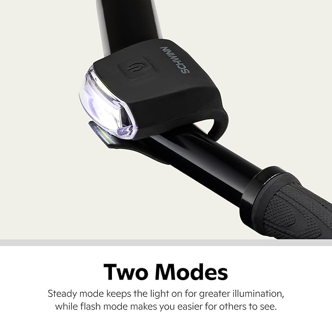 Schwinn Bicycle Light Set, Easy to Attach Headlight and Taillight with Steady and Flash Modes, Tool-Free Install, for City and Road Riding