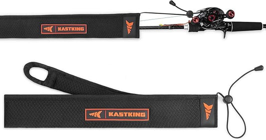 KastKing MeshGuardロッドソックス、釣り竿スリーブ、ネオプレン釣り竿スリーブ、釣り竿カバー、吊り下げループと調節可能なストラップ付き、キャスティング、スピニング、フライロッドに対応