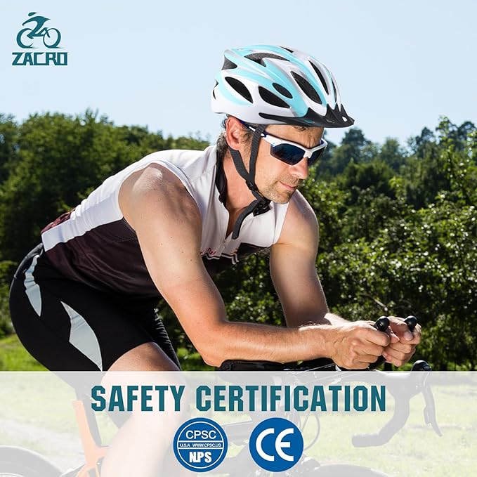 Zacro Adult Bike Helmet, Lightweight Bicycle Helmet with Removable Pads and Visor, CPSC Certified Safety Helmet for Men Women, Mountain Road Cycling Helmet for Adult