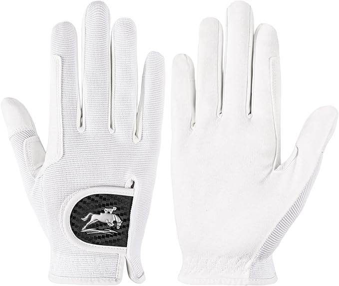 FINGER TEN Horse Riding Gloves Equestrian Women Kids for Girls Boys Mesh Breathable Lightweight Color Pack, Comfortable Grip for Summer