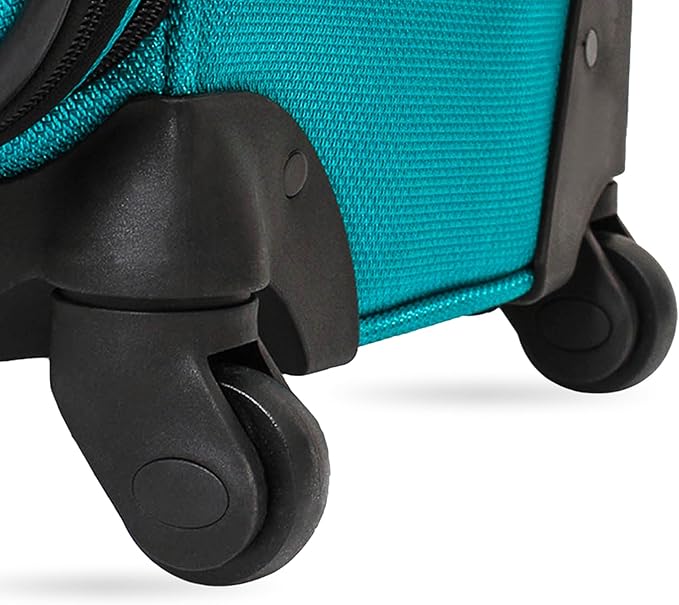 SwissGear Sion ソフトサイド 拡張可能ラゲッジ – 360度回転ホイールと格納式ハンドル付き中型チェックインスーツケース – 25インチ、1～7泊の旅行に最適 – ティール