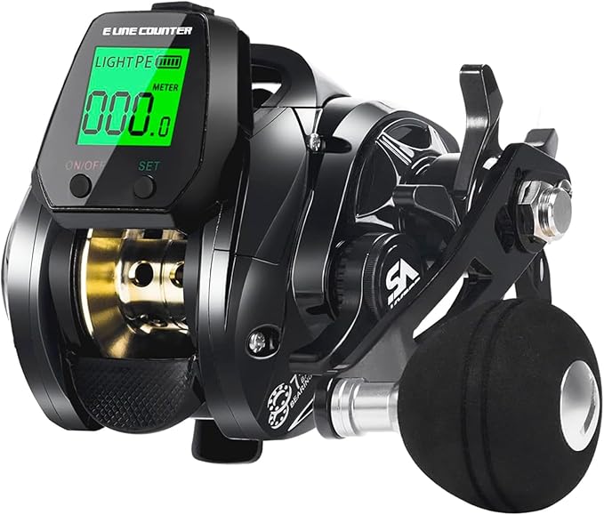 Digital Baitcasting Fishing Reel with LCD Display,8 oz Ultralight Electric Baitcaster Reel, 22-35 Lb Max Drag,6.3:1/7.2:1 Gear Ratio,Left/Right Handed,Compact Design for Freshwater & Saltwater