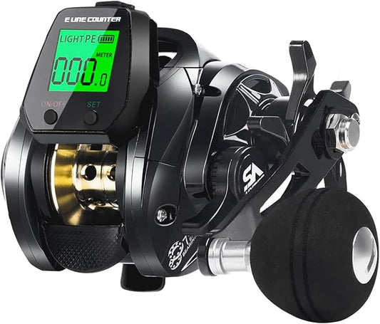 Digital Baitcasting Fishing Reel with LCD Display,8 oz Ultralight Electric Baitcaster Reel, 22-35 Lb Max Drag,6.3:1/7.2:1 Gear Ratio,Left/Right Handed,Compact Design for Freshwater & Saltwater