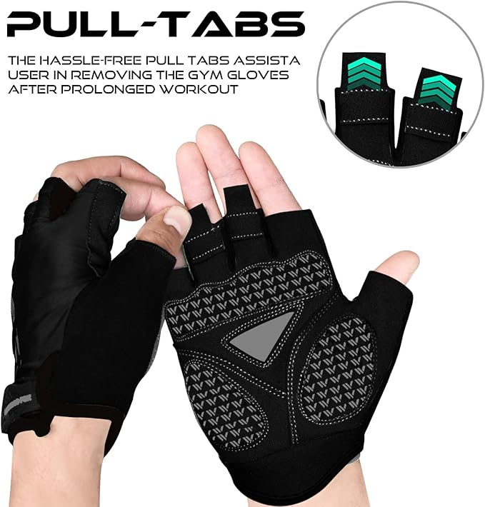 WESTWOOD FOX Cycling Gloves for Men Women,Half Finger Unisex Gel Padded Anti-Slip Mountain Bike Gloves, Breathable Shock Absorption Grip Palm Bicycle Summer Riding MTB Bike Gloves