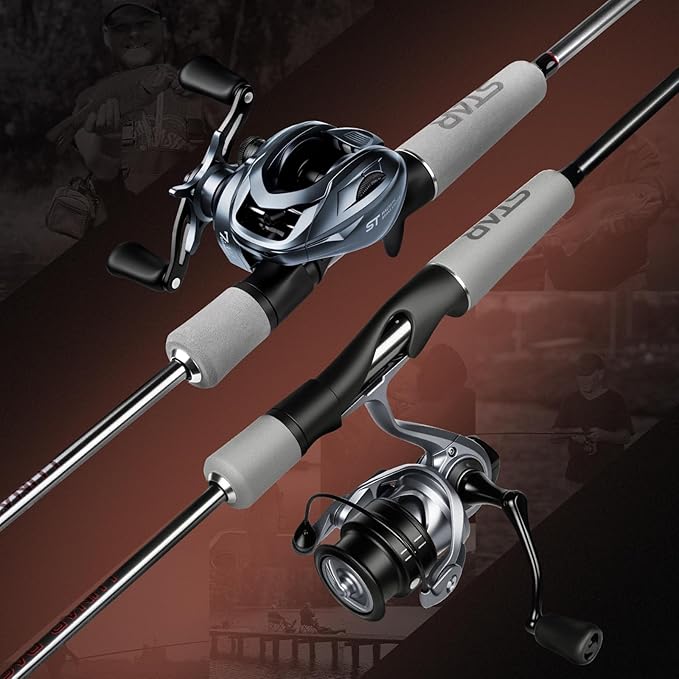 Ghosthorn 釣り竿とリールコンボ ベイトキャスタースピニングコンボ EVAハンドル付き 釣り竿とリールコンボ 釣り竿スリーブ付き 釣り竿 ステンレススチールガイド セラミックリング 男性女性用