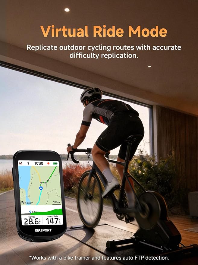 iGPSPORT BSC500 GPS Bike Computer, 3.3'' Touchscreen MAP & Voice Navigation Ebike Mode Climb Training Function