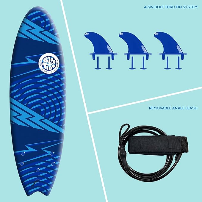 Foam Bloo Tide 6’ Swallow Tail Soft Surfboard