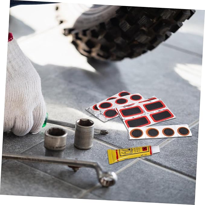 Bicycle Tire Repair Kit 38pcs Kit for 22 Sizes Self-Adhesive Patch Kit for Bike Tire Tire Lever and Repair Tools