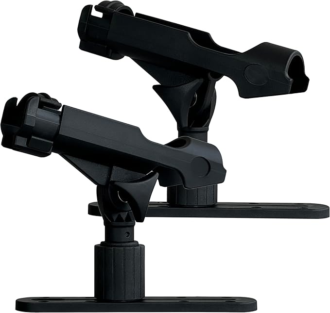 2 Pack Fishing Rod Holder with Track Mount Universal T-Shaped Screw Mounted on Rail for Kayak, Canoe, Fishing Boat