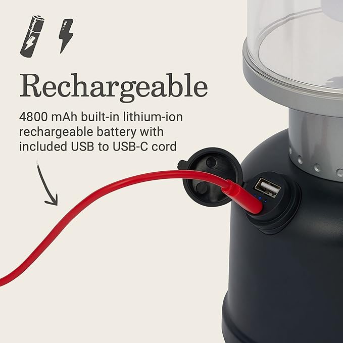 Coleman Classic 充電式 800L LEDランタン、耐衝撃・防水、カラビナハンドル＆充電ポート付き、キャンプ、停電、緊急時などに最適