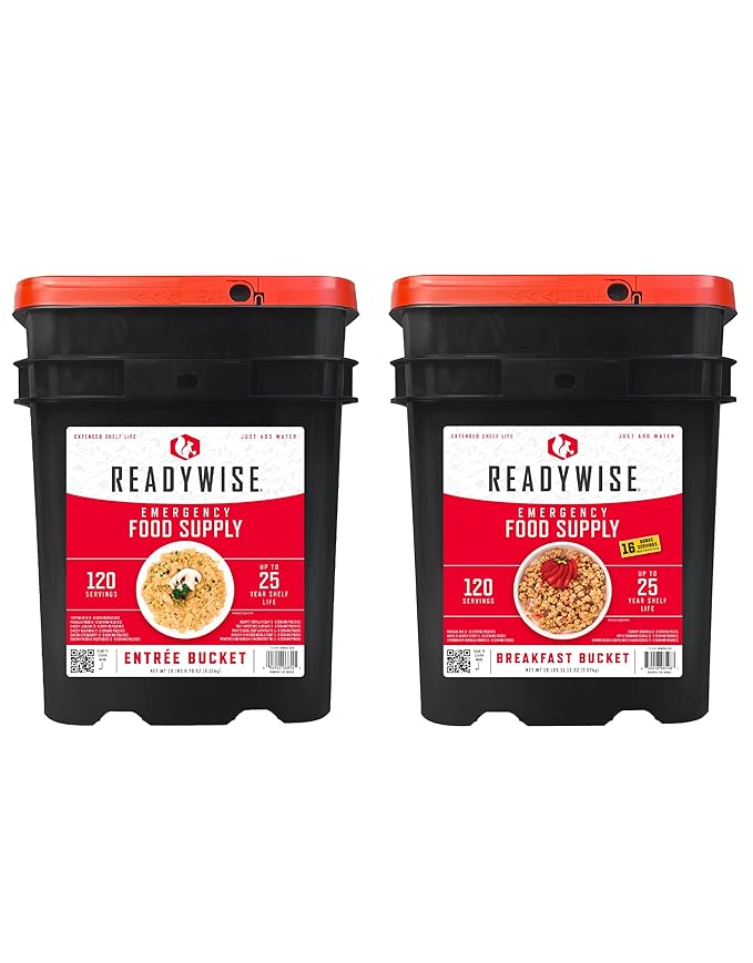 ReadyWise 非常食 - 4320食分、36バケツ、フリーズドライ＆乾燥加工長期保存食、キャンプ・備蓄用サバイバルキット、最長25年保存可能