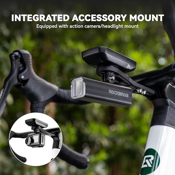 ROCKBROS Bike Computer Mount Out-Front Compatible with Garmin & Mainstream Watch Tables,Equipped with Multiple Types of Bases