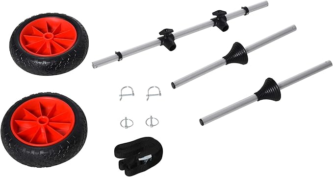 Soozier Kayak Cart, Trolley Trailer Kayak Wheels with Strong Aluminum Frame, Adjustable Width Crossbar, & Large Tires