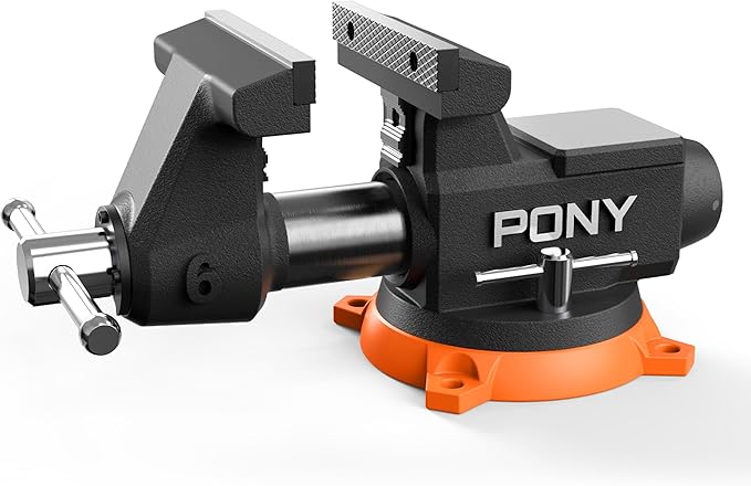 PONY 6 Inch Heavy Duty Bench Vise, 8800LBS Clamping Force Pro Workshop Vise