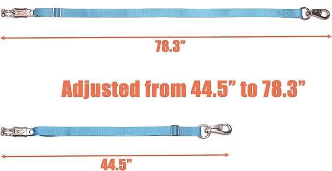 Adjustable Nylon Cross Ties （2 Pack）-Cross Tie with Panic Snap and Bull Snap - Adjusts from 44.5" to 78.3"