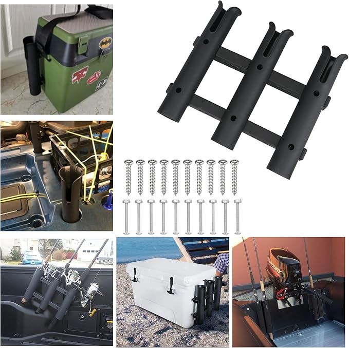 Fishing Rod Holders Boat Rod Holders with Screws Plastic Tube Pole Holders Bracket for Boat Kayak Garage Cooler Trailer Portable