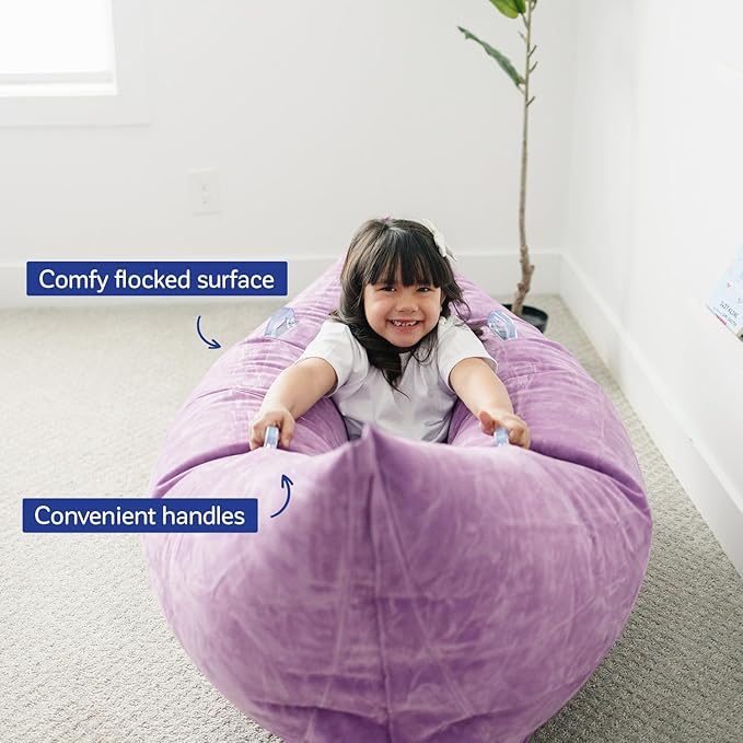 Fun and Function エアライト コージーカヌー - 感覚ニーズ対応のインフレータブル感覚ピースポッド - 3歳以上の子供向け感覚チェア圧縮カヌー - 感覚家具 - パープル - ラージ