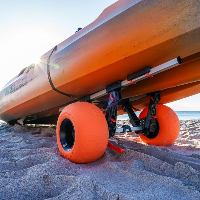 YakAttack Kayak Carts with Adjustable Frame & Wheel Options | All-Terrain, Sand & Solid Tire Variations | Durable Folding Transport System for Kayaks & Canoes | Made in USA