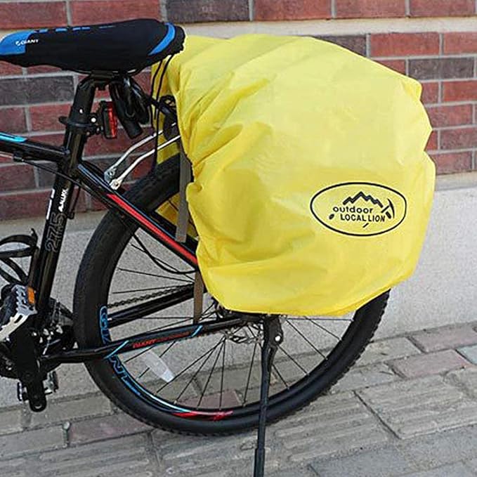 50L Panniers Bike Bags, Waterproof Bike Panniers Made of High-Density 600D Polyester for Durable Use, Bike Saddle Bag come with Reflective Trim and Rain Cover, Easy Organize in 7 inch Rack
