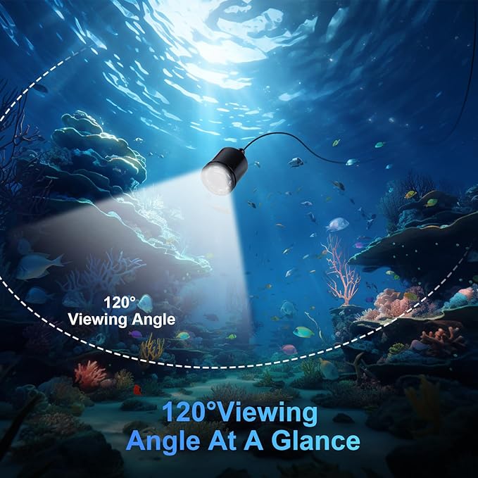 魚群探知機カメラ リアルタイム水中釣りカメラ 65ft/98ft ロッド用、4.3インチHD LCDモニター&IR LEDナイトビジョン広角レンズラインカメラ カヤック湖ボート氷釣り用ポータブル魚群探知機