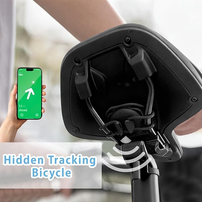 LILIWER Hidden Silicone Bike Mount for Apple AirTag, Tear-Resistant Anti-Theft Tracker Holder Strap for Mountain Bikes & E-Bikes, Tool-Free Fit for 7-34mm Tubes (1 Pack - AirTag NOT Included)