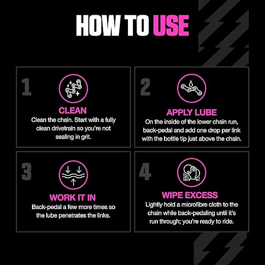 Muc-Off Bio Dry Bike Chain Lube 50ml Wax-Based Formula for Smooth Gear Shifts | Creates Protective Layer and Reduces Friction | Pipette System for Easy Application