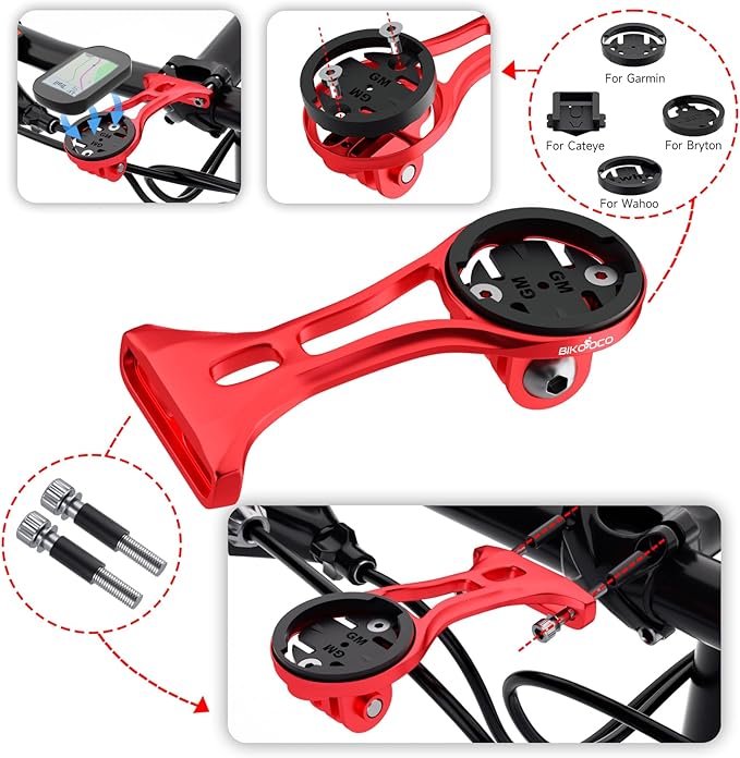 Out Front Bike Computer Mount - Lightweight GPS and Action Camera Compatible Mount for Garmin, Wahoo, Bryton, Cateye - Ideal 32mm Handlebar Accessory for Mountain, Road, and Gravel Bikes