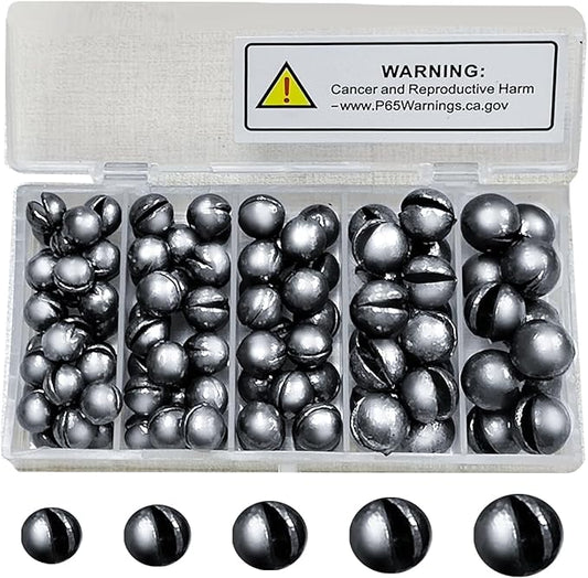 SANWEAL120PCS/200PCS Fishing Weights Sinkers - Premium Split ShotFishing Weights Sinkers - Round Removable Fishing Sinkers - 5/6 Sizes