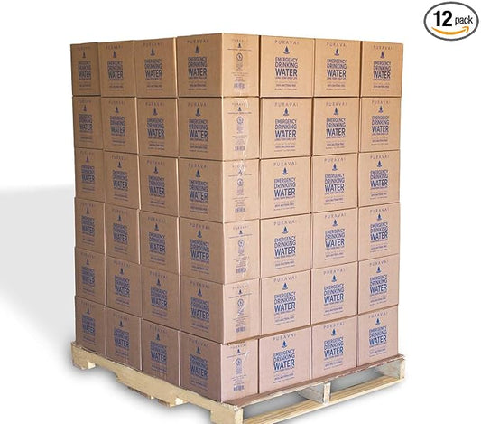 Ready Harvest – Puravai Emergency Drinking Water | 12-Pack (1L Bottles) | 20-Year Shelf Life | Emergency Water Supply (1 Pallet (792 Bottles))