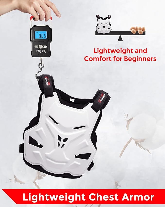 StarknightMT Motorcycle Chest Armor Lightweight Adult Men Motocross Chest Protector, Adjustable Body Armor Vest for Motocross Riding Road Racing Cycling Skiing Skating Easy-wear Chest Guard